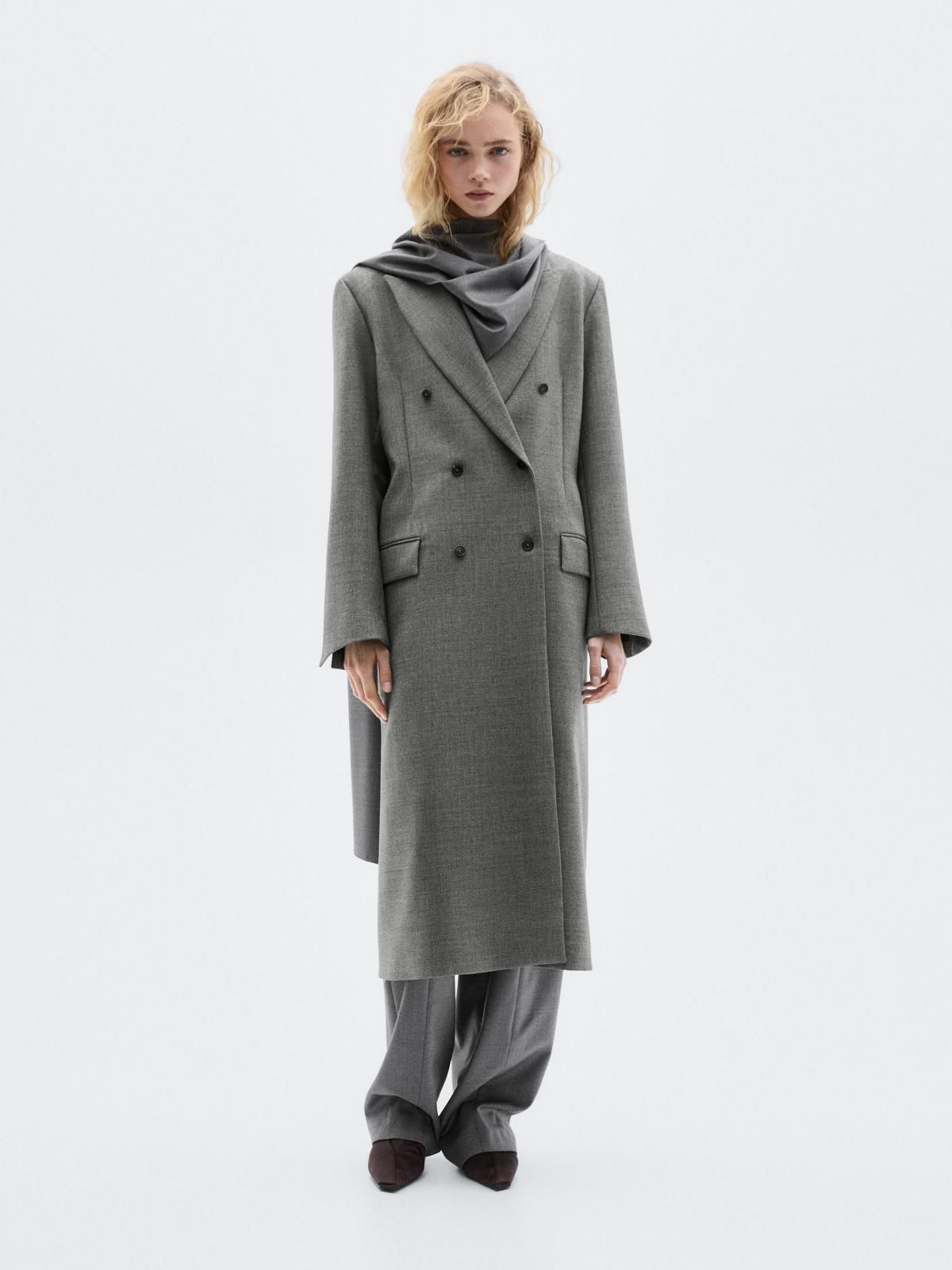 마시모두띠 더블브레스트 노치 라펠 울 롱코트 6401/555 GREY - 상세 이미지 2