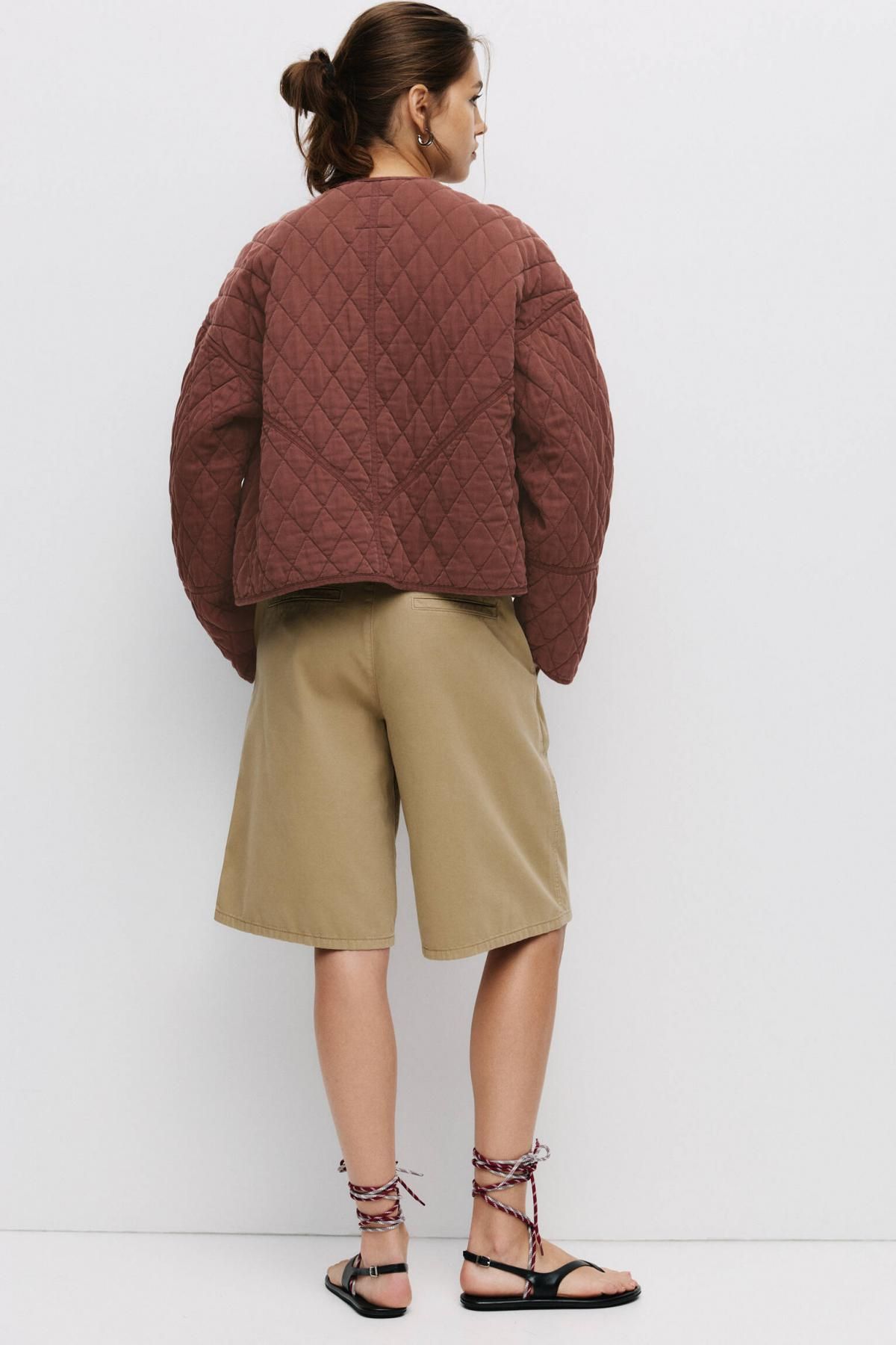 풀앤베어 경량 다이아몬드 퀼팅 자켓 7700/344 BURGUNDY - 상세 이미지 4