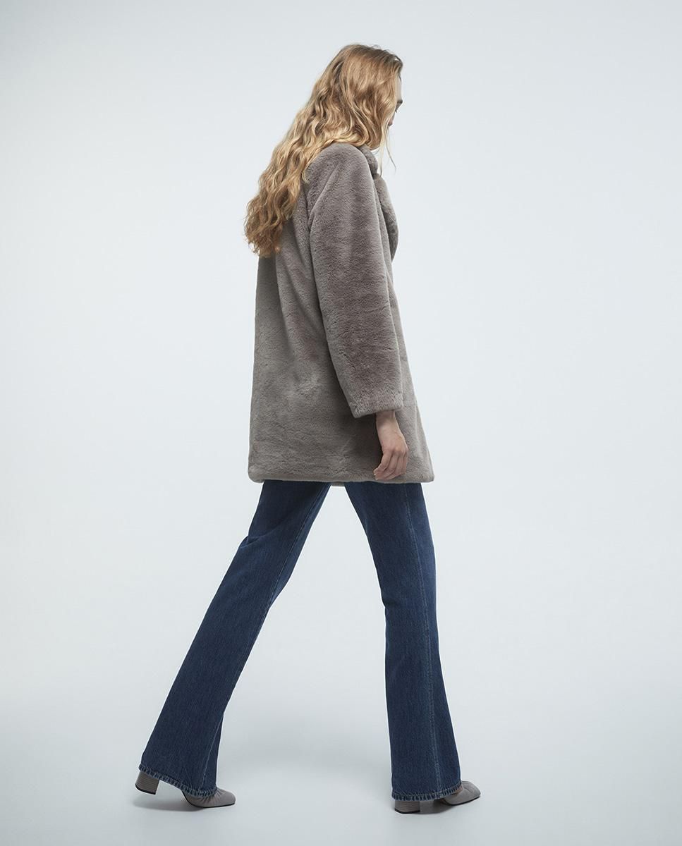 스페라 페이크 퍼 라펠 롱 코트 58330200922 GRIS - 상세 이미지 5