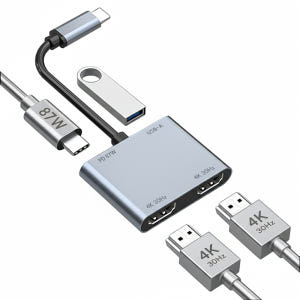 아모란나 C타입 듀얼 모니터 분배기 HDMI 컨버터 MST 허브 4in1 개봉기 | 실사용 후기 - 상품 이미지 1