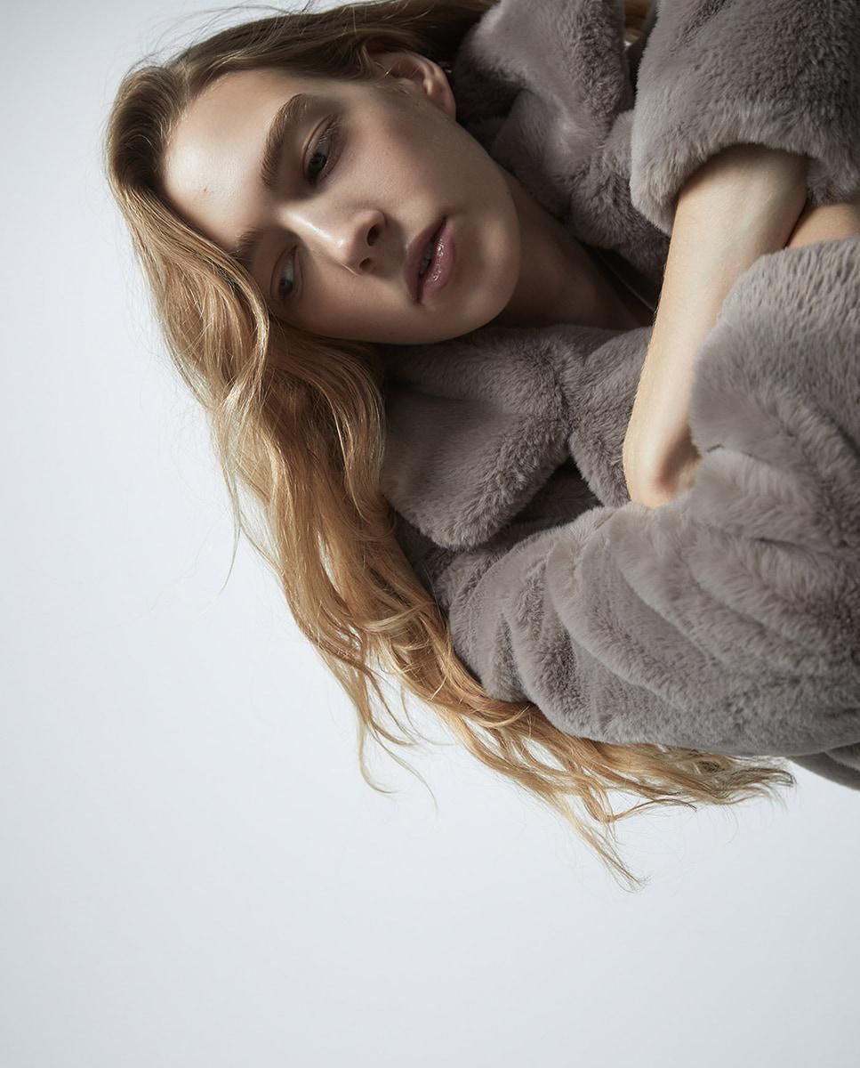 스페라 페이크 퍼 라펠 롱 코트 58330200922 GRIS - 상세 이미지 3