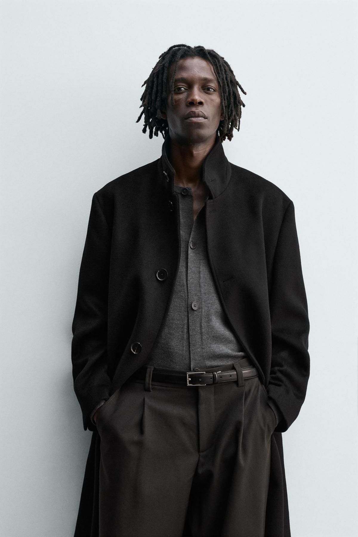 자라 클래식 울 텍스처 싱글코트 블랙 5070/101 BLACK - 상세 이미지 3