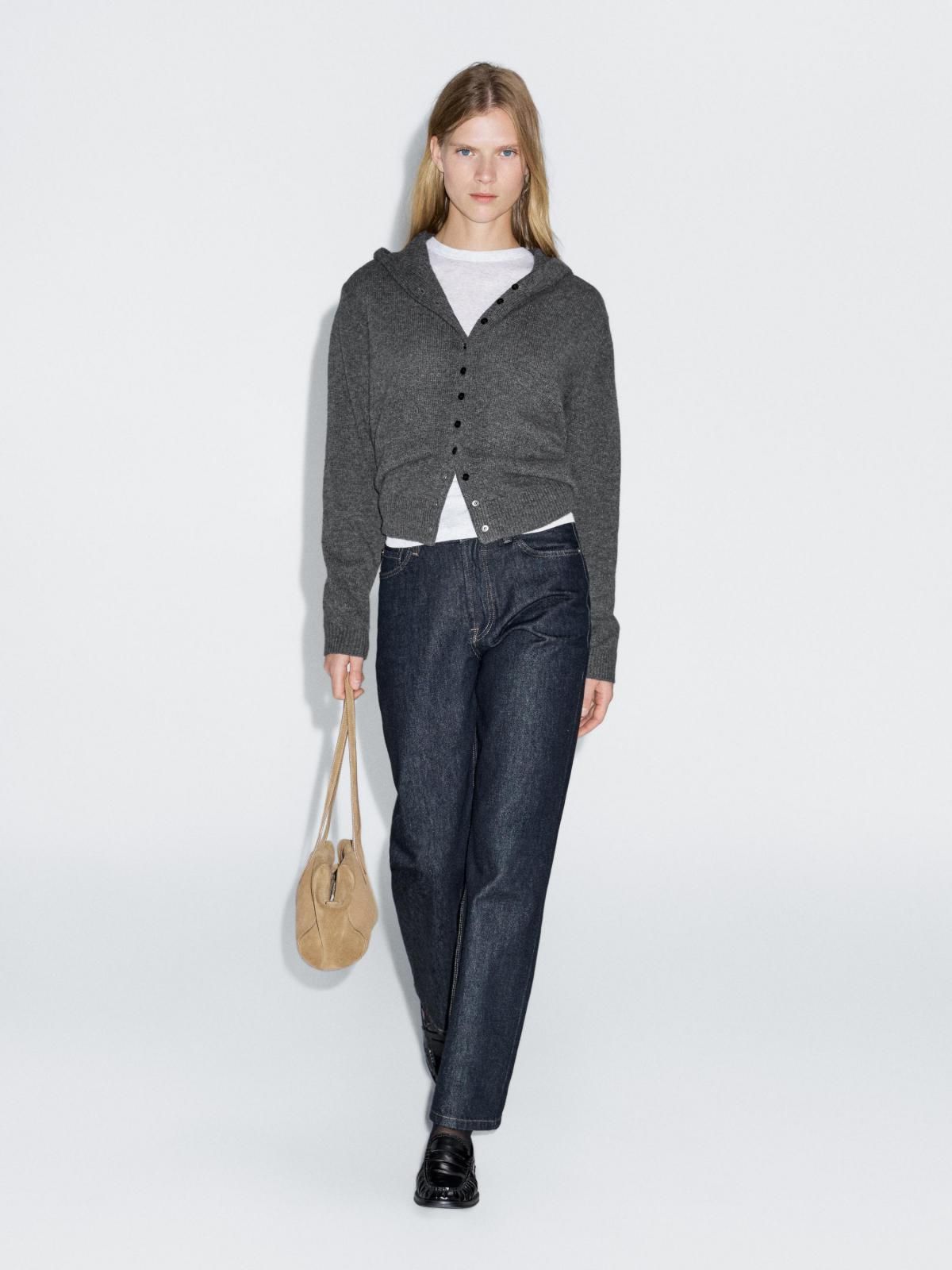 마시모두띠 프리미엄 울 니트 후드 버튼업 가디건 5793/693 ANTHRACITE GREY - 상세 이미지 3
