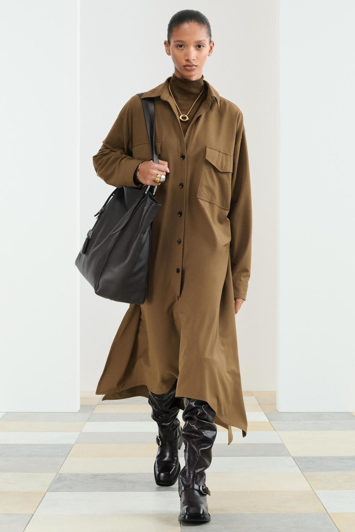 자라 버클 스트랩 스퀘어토 롱 레더 부츠 4002/610 BROWN - 상세 이미지 2