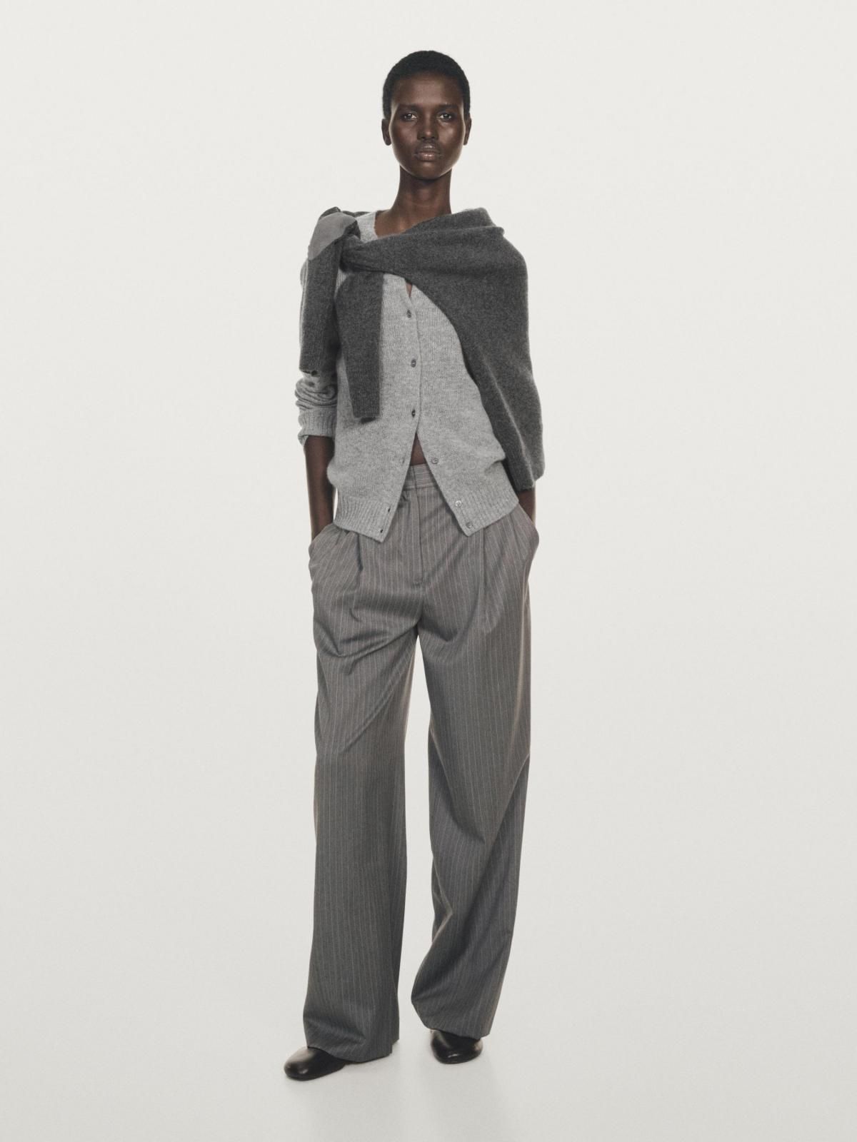 마시모두띠 프리미엄 캐시미어 크루넥 니트 가디건 5638/565 MEDIUM GREY - 상세 이미지 3