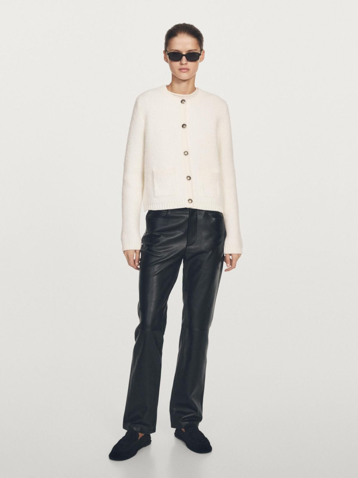 마시모두띠 울 혼방 크롭 골드버튼 니트 가디건 5803/933 OFF WHITE - 상세 이미지 2