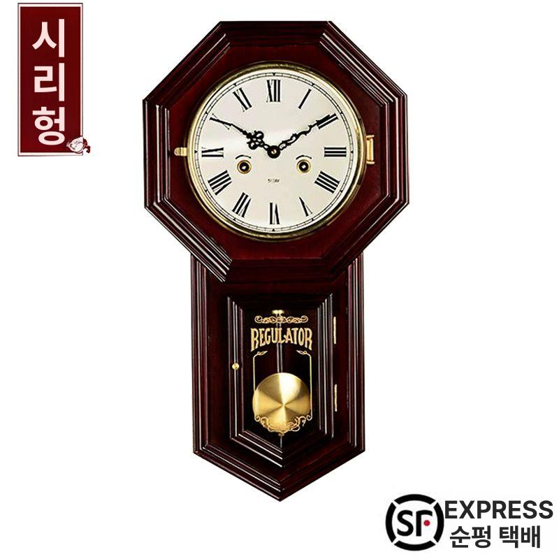 빈티지 벽시계 엔틱 괘종시계 시계추 거실 카페 벽걸이장식 - 상세 이미지 2