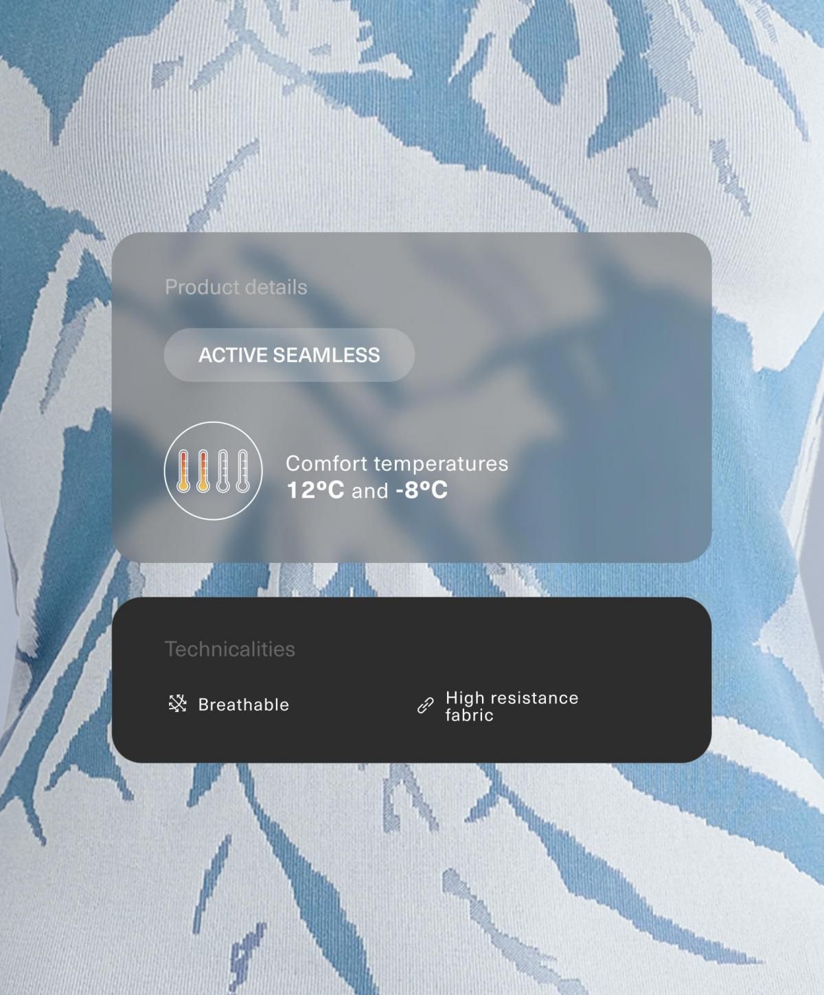 오이쇼 심리스 하프집업 베이스레이어 티셔츠 0231/972 PALEBLUE - 상세 이미지 3
