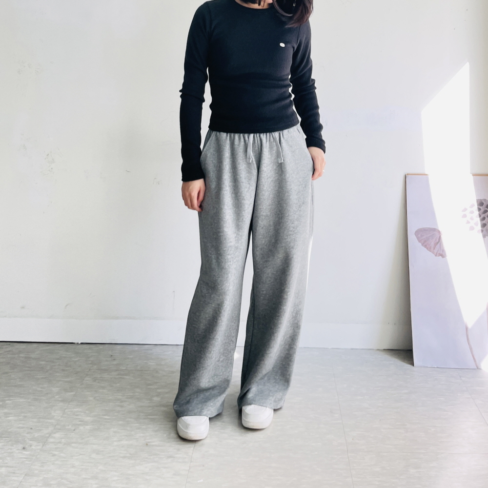 1+1 여성기모티셔츠 크롭 이너 레이어드 랍빠 겨울 티셔츠 - 상세 이미지 5