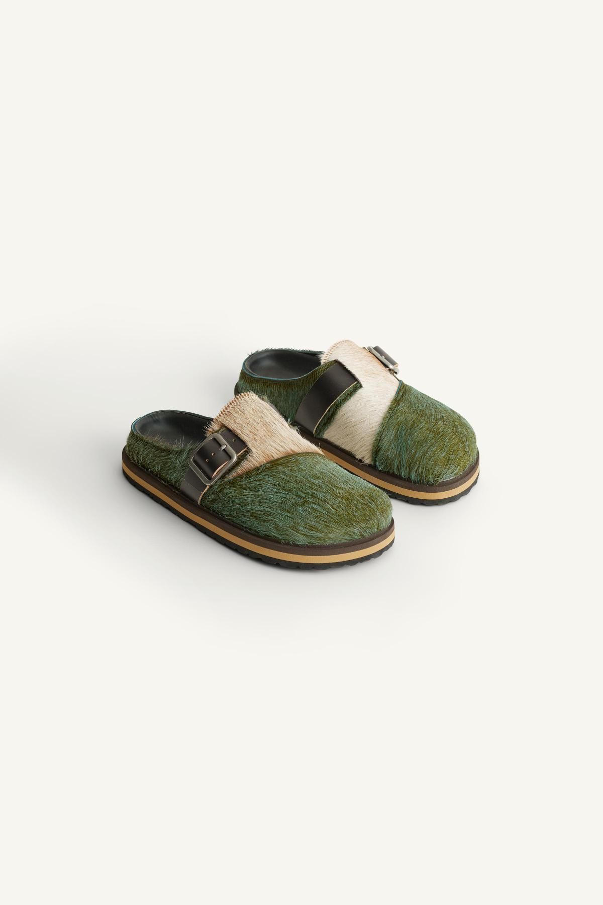 자라 레더 버클 클로그 슬리퍼 2795/620 GREEN - 상세 이미지 5