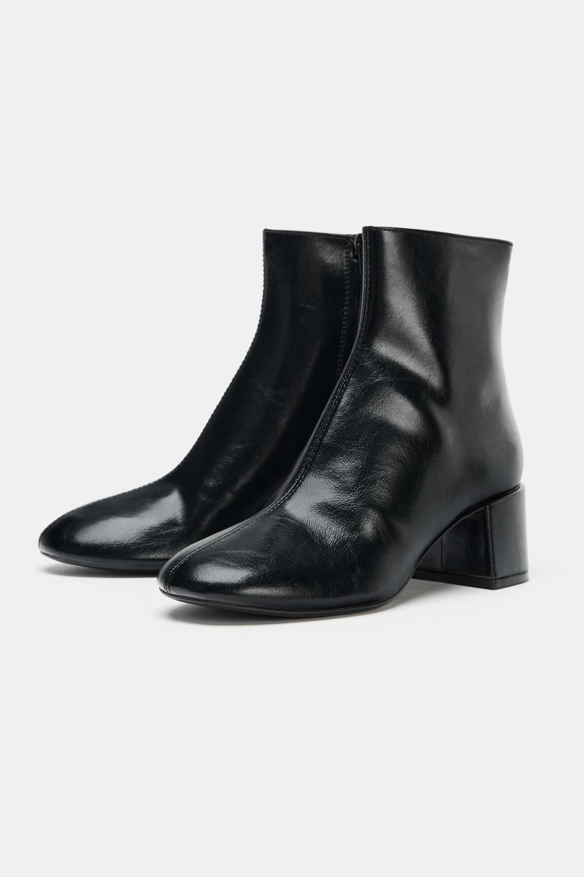 자라 베이직 블랙 블록힐 앵클부츠 3172/610 BLACK - 상세 이미지 2