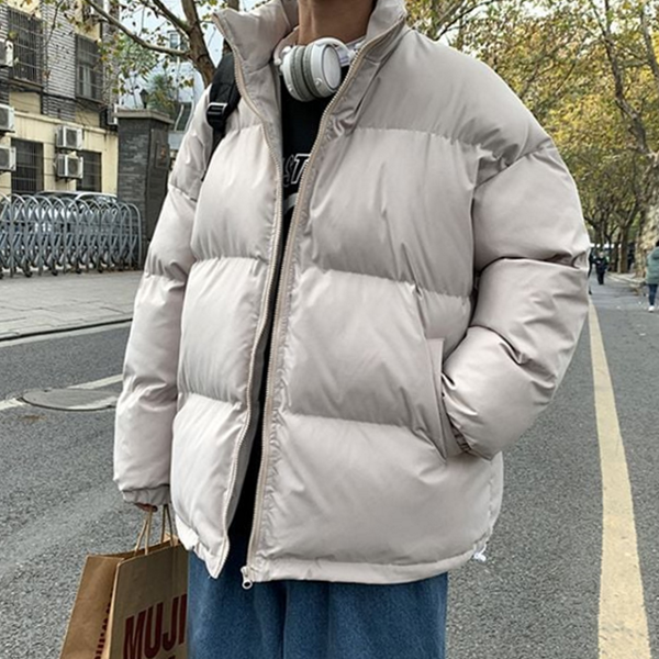 기본 남성 베이직 패딩 데일리 남성 겨울 점퍼 코튼 아우터 - 메인 이미지