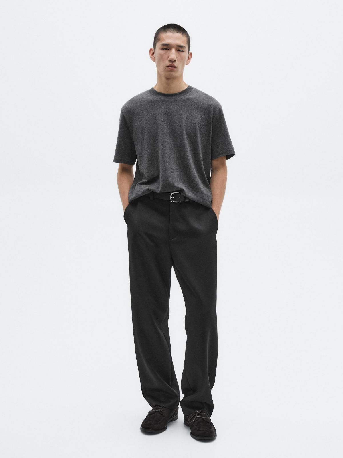 마시모두띠 한정판 코튼 혼방 크루넥 반팔 티셔츠 0523/880 GREY MARL - 상세 이미지 2