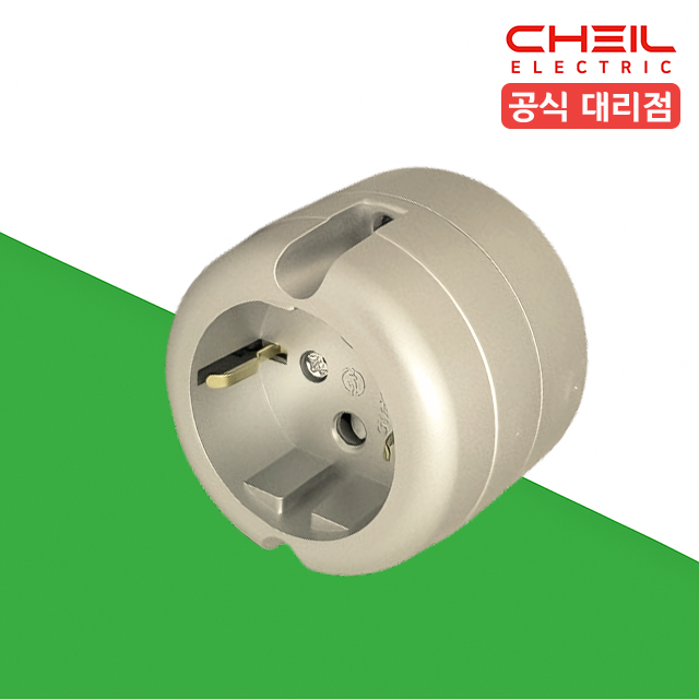 제일전기 노출콘센트 돼지코 접지 전기 콘센트 원형 핀타입 단선용 컬러 1구 - 상품 이미지