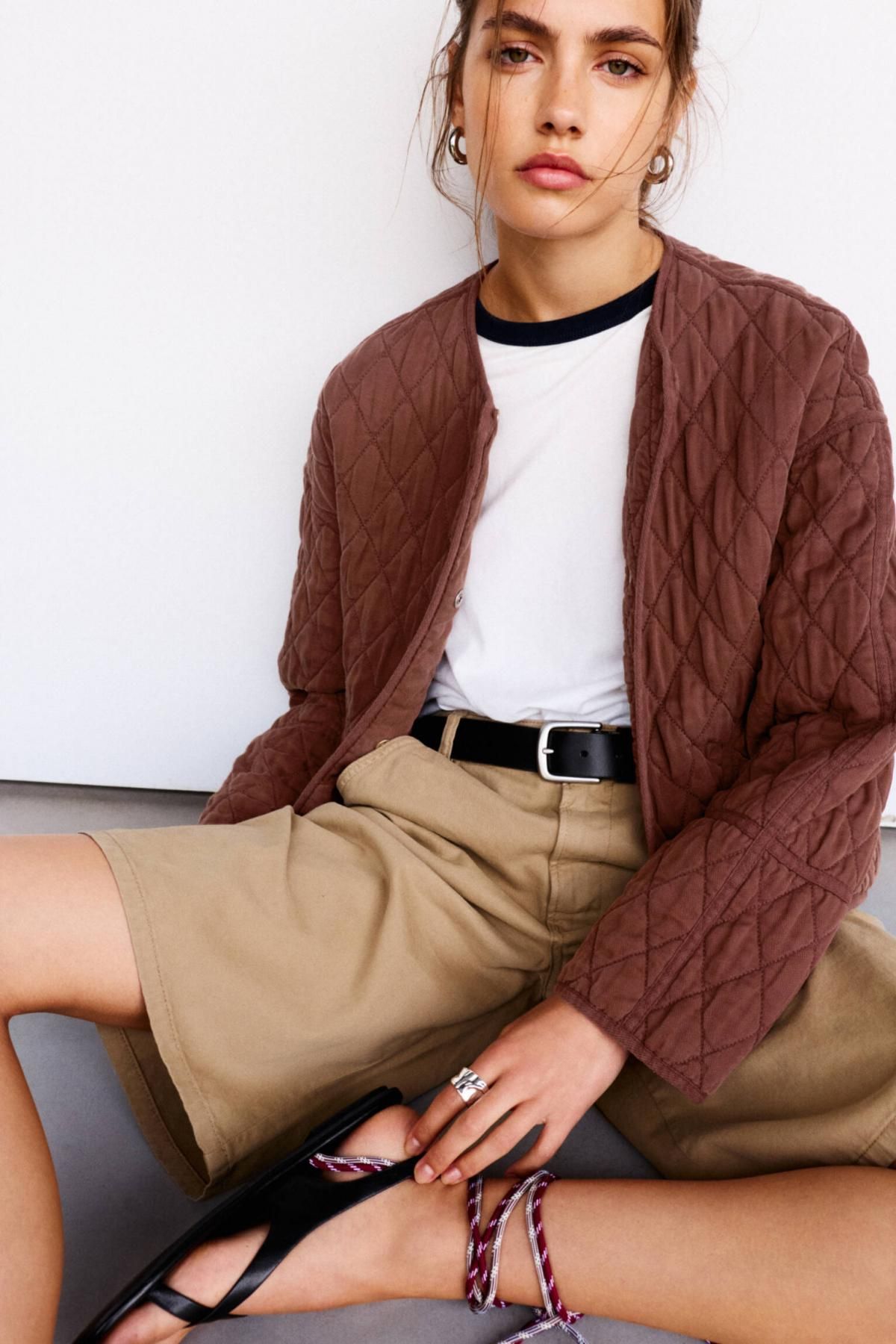 풀앤베어 경량 다이아몬드 퀼팅 자켓 7700/344 BURGUNDY - 상세 이미지 2