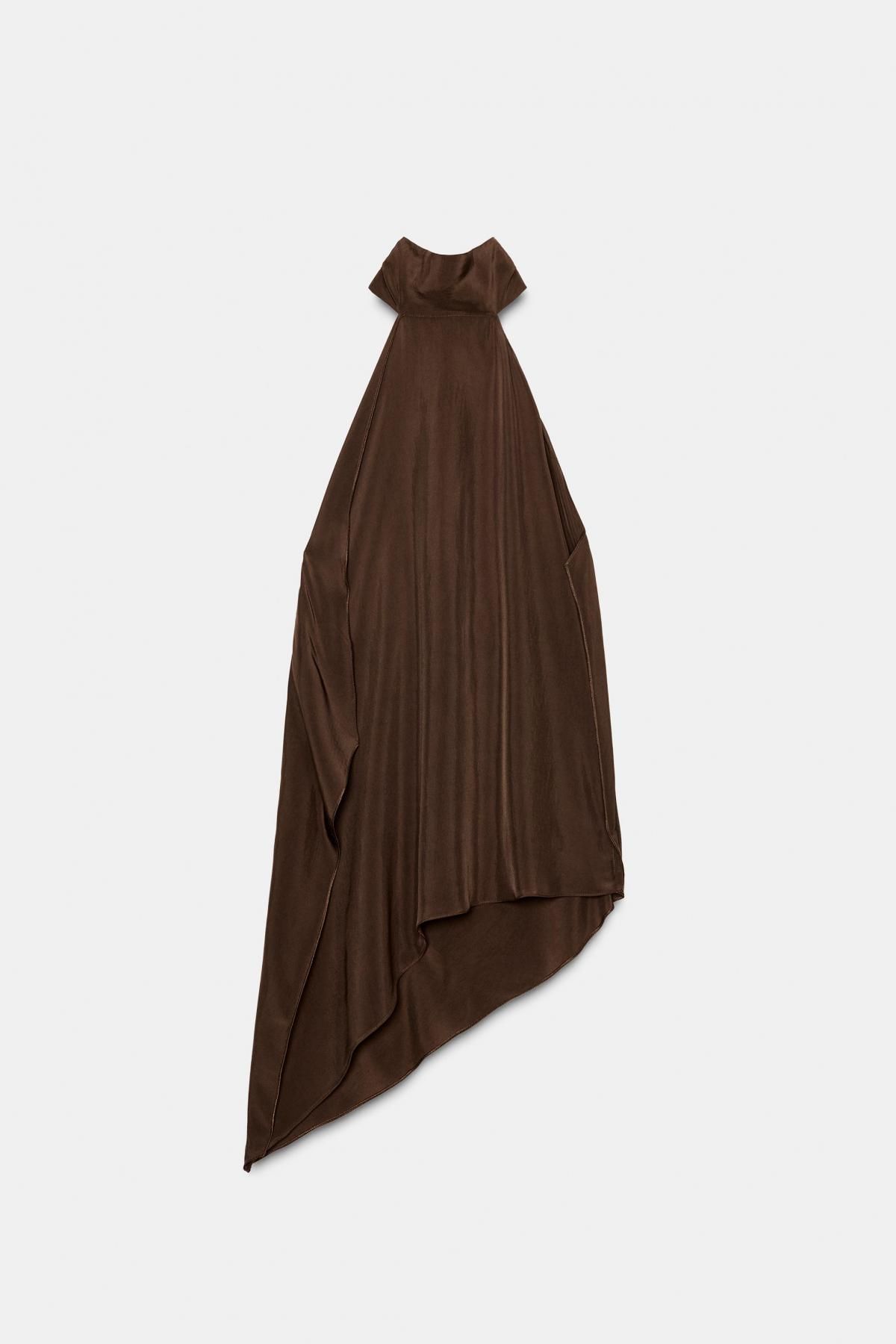 자라 비스코스 언밸런스 홀터넥 탑 9730/057 BROWN - 상품 이미지