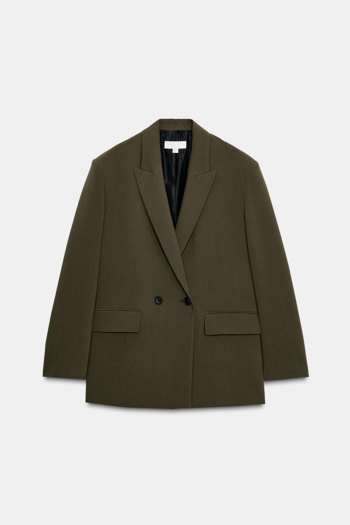 자라 오버사이즈 더블브레스트 블레이저 2753/122 KHAKI - 상품 이미지