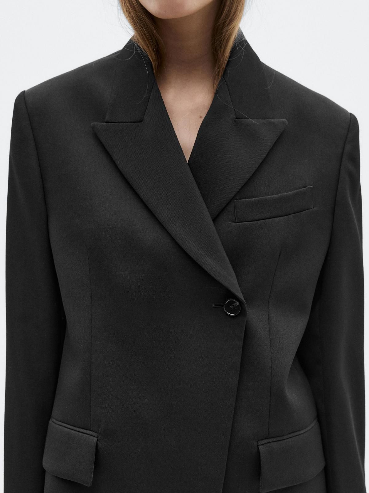 마시모두띠 프리미엄 울 노치 라펠 블랙 블레이저 6003/555 BLACK - 상세 이미지 4