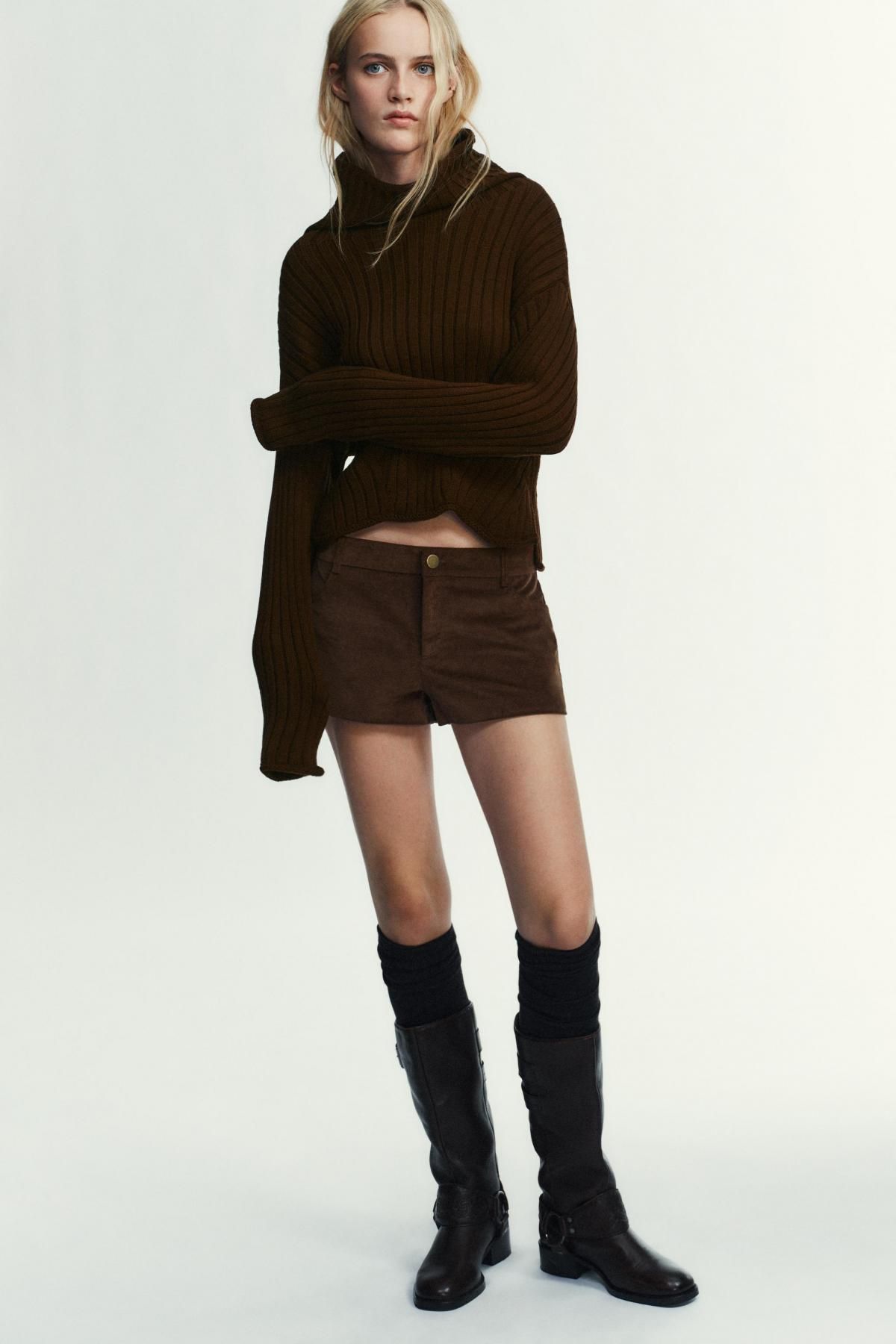 자라 하이넥 골지 니트 스웨터 브라운 6771/144 BROWN - 상세 이미지 2