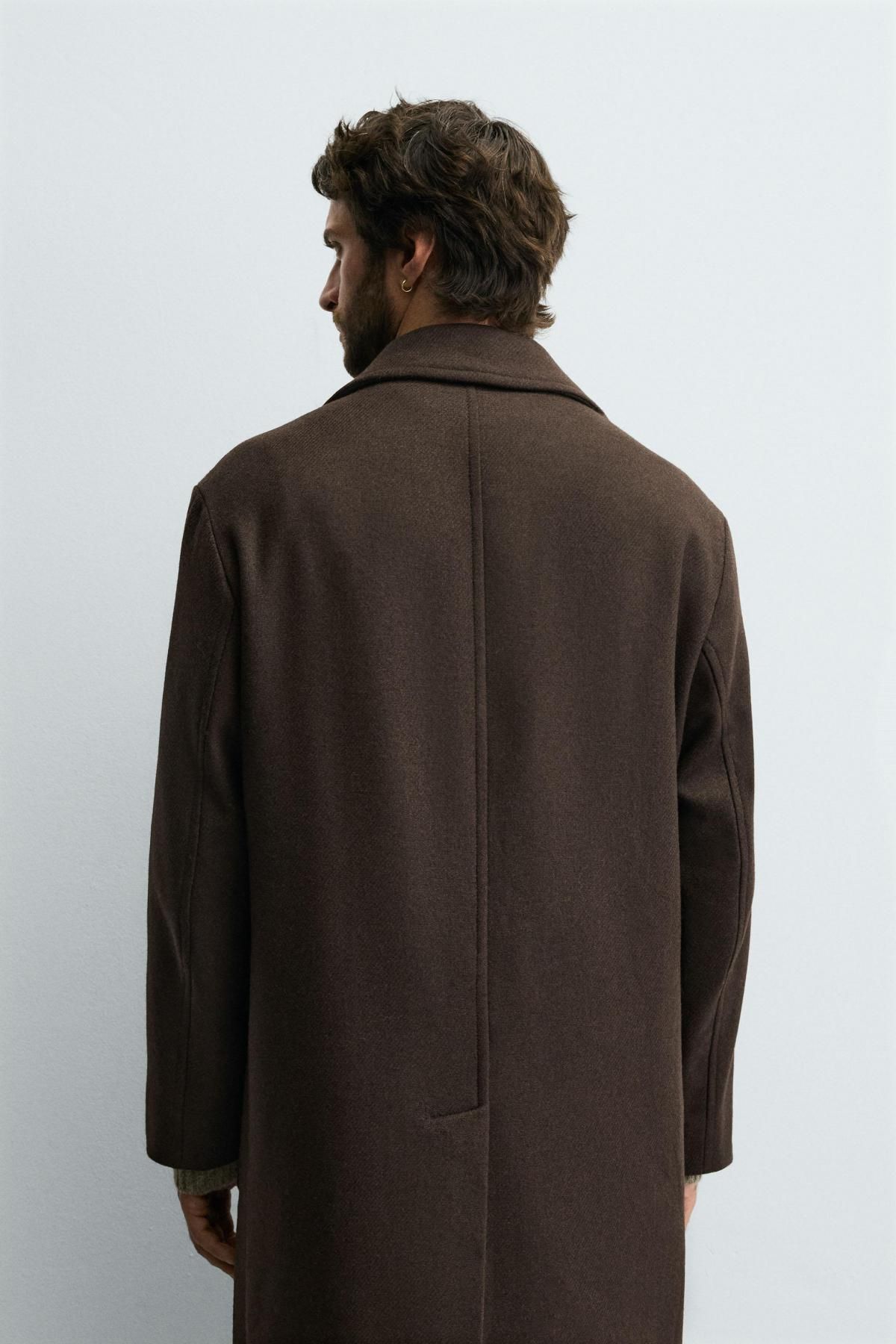 자라 클래식 브라운 릴렉스핏 울 싱글코트 9338/130 BROWN - 상세 이미지 4