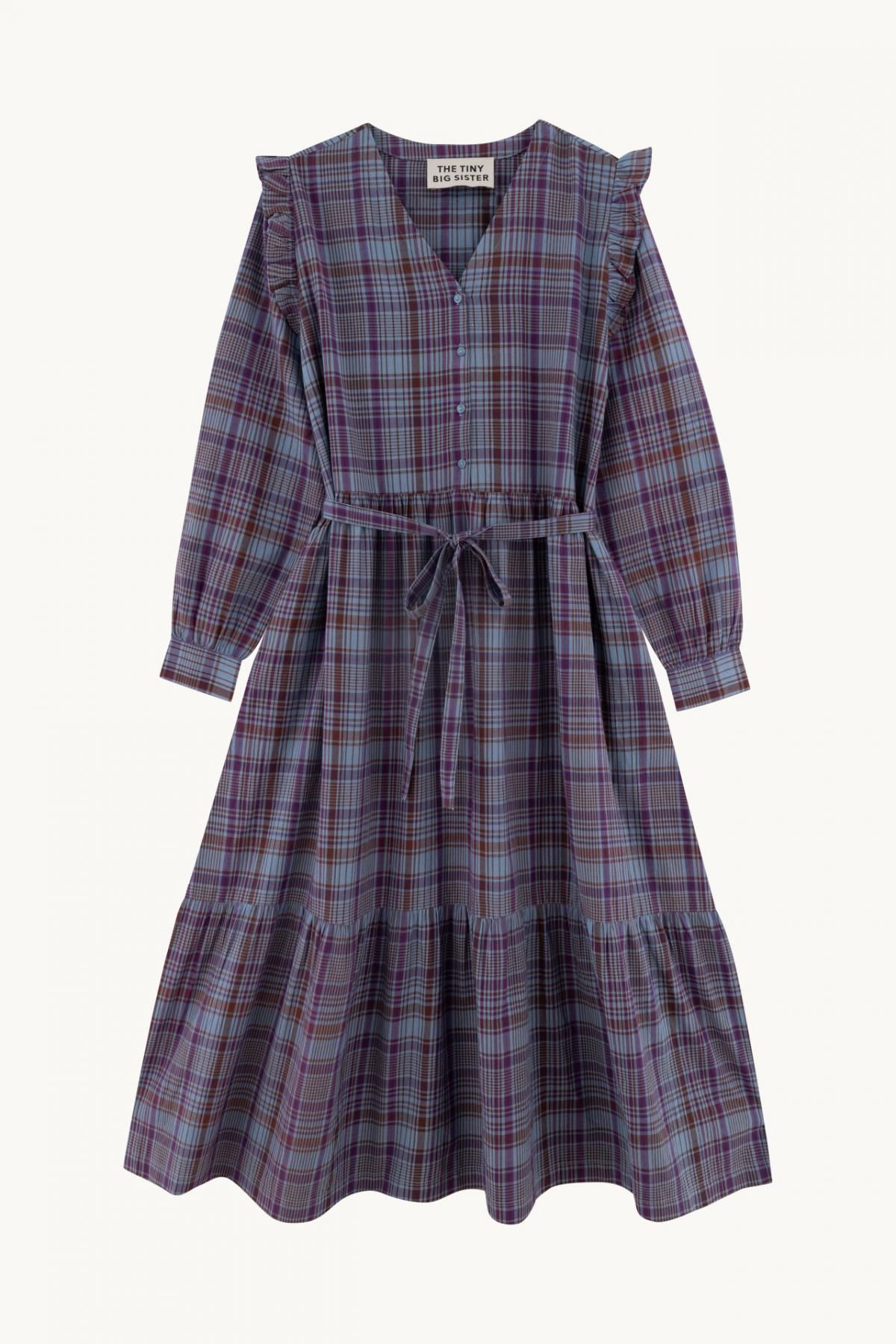 타이니코튼 체크 브이넥 미디 원피스 AW23-656M26 ONE COLOR - 메인 이미지