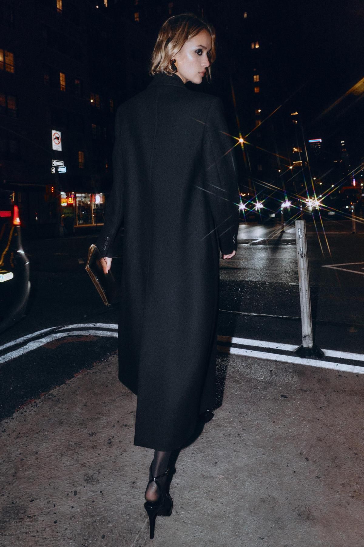 자라 더블브레스트 테일러드 울 롱 코트 8469/107 BLACK - 상세 이미지 5