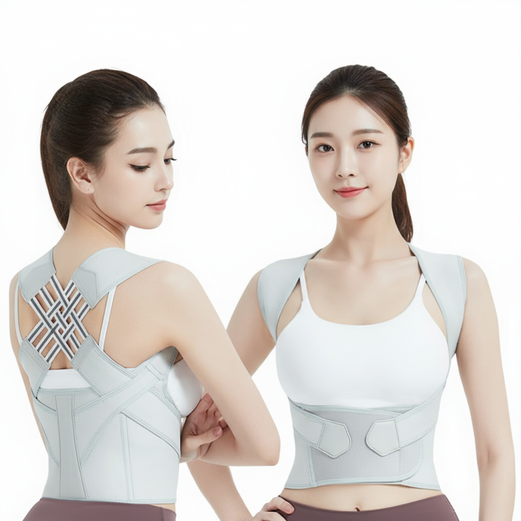 자세교정밴드 라운드숄더 굽은 말린 등 어깨 교정기 허리 바른자세 체형 교정 밴드 벨트