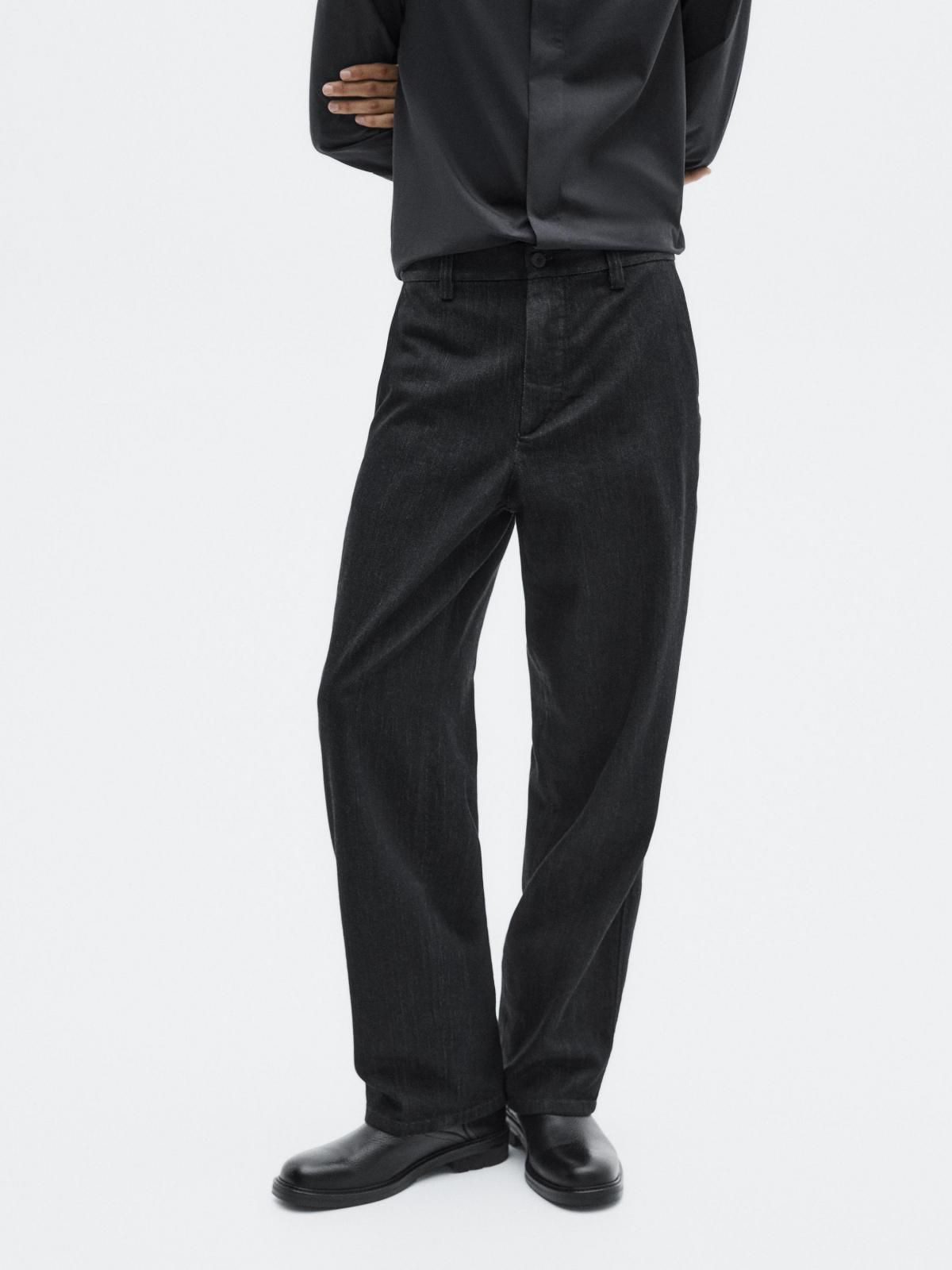 마시모두띠 블랙 와이드핏 데님 청바지 0303/880 BLACK - 상품 이미지