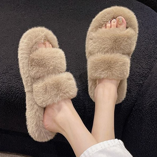 푹신한 여성 겨울 실내화 극세사 여성 빅사이즈 실내화 따뜻한 거실 - 메인 이미지