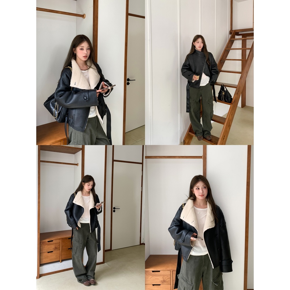시어링 무스탕 양털 가죽 자켓 2color - 상세 이미지 2