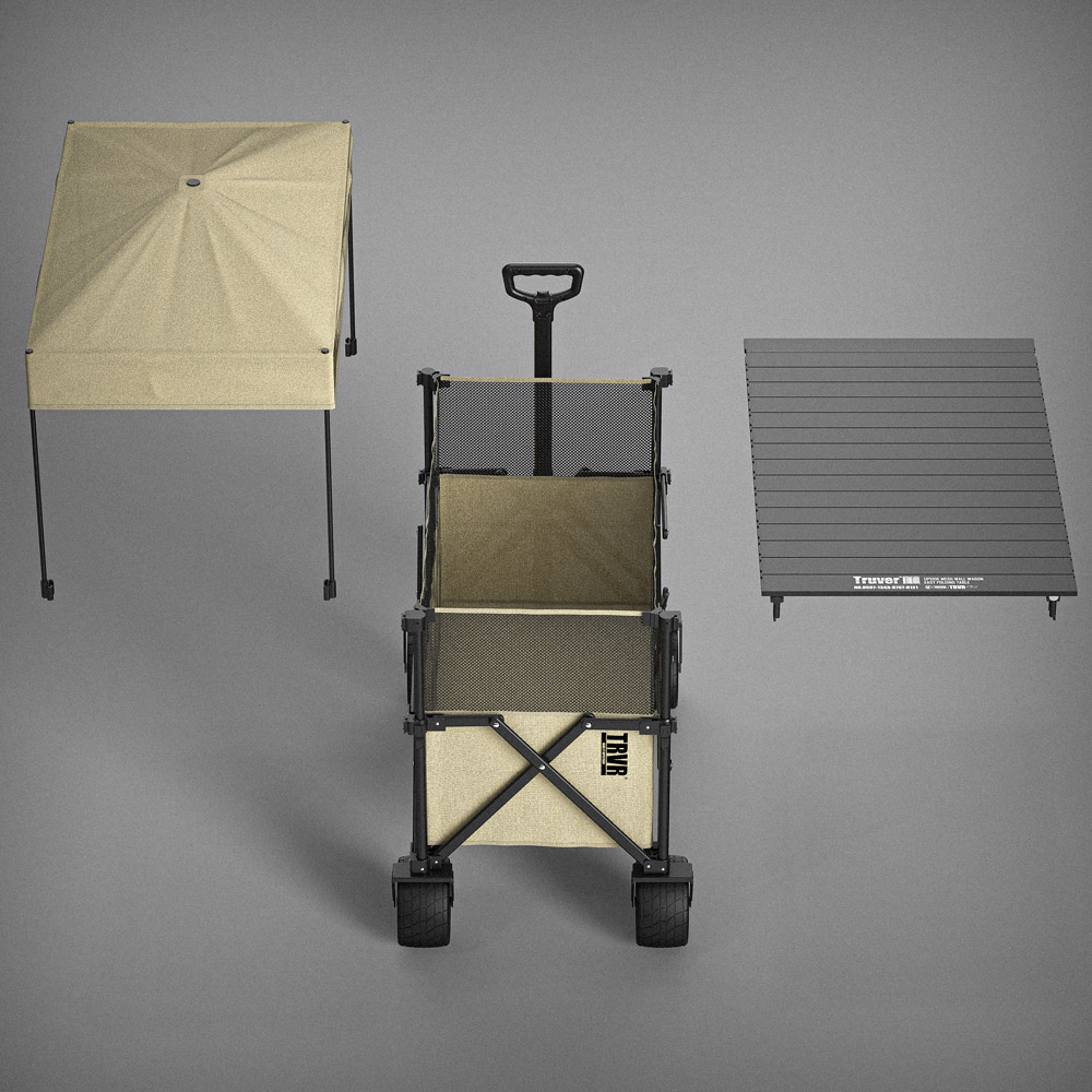 트루버 캠핑 웨건 접이식 카트 폴딩 캠핑용 캐리어 광폭타이어