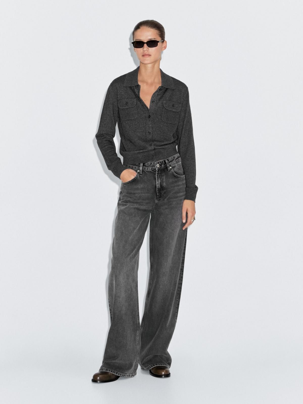 마시모두띠 울 블렌드 포켓 디테일 가디건 5788/580 ANTHRACITE GREY - 상세 이미지 2