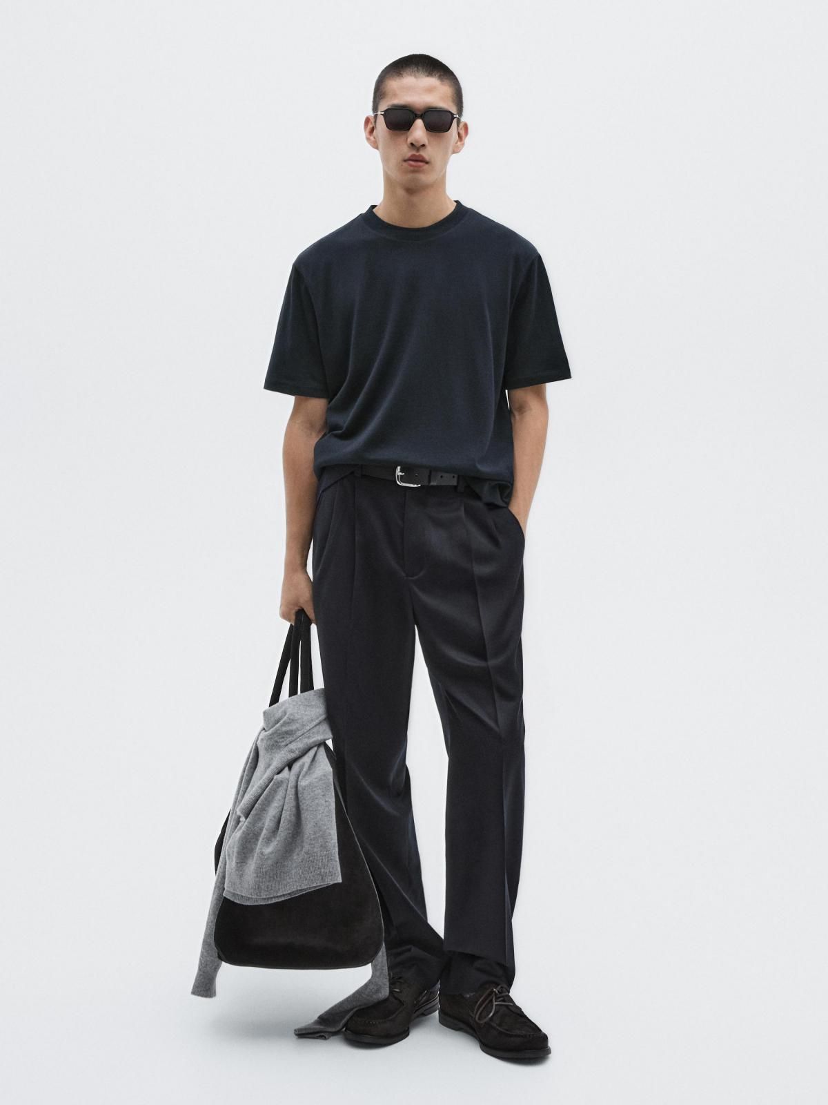 마시모두띠 코튼 블렌드 반팔 티셔츠 네이비 0523/880 NAVY BLUE - 상세 이미지 2