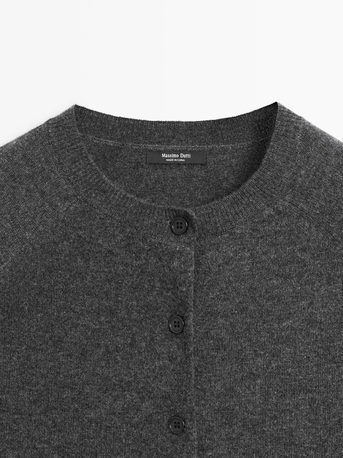 마시모두띠 울 혼방 래글런 크롭 니트 가디건 5779/693 ANTHRACITE GREY - 상세 이미지 5