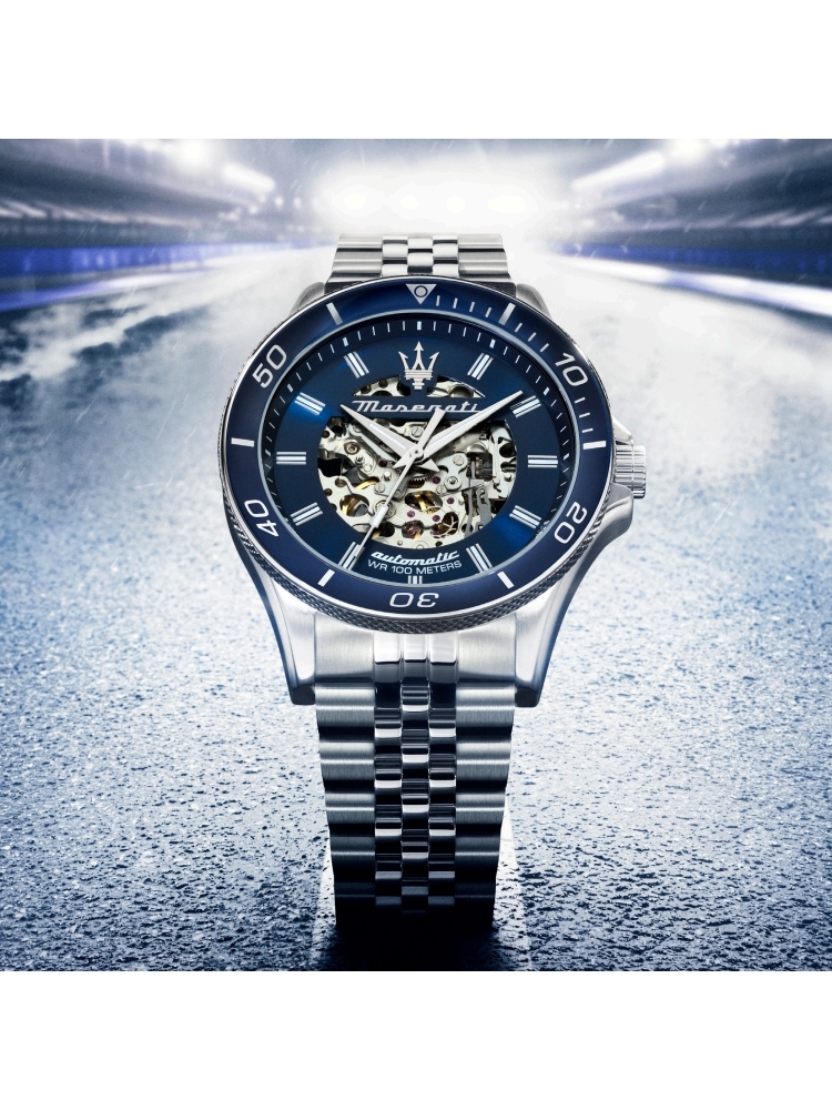 [Italian Design] 마세라티 남자 오토매틱 메탈 클래식 손목 패션 방수 야광시계 다크블루