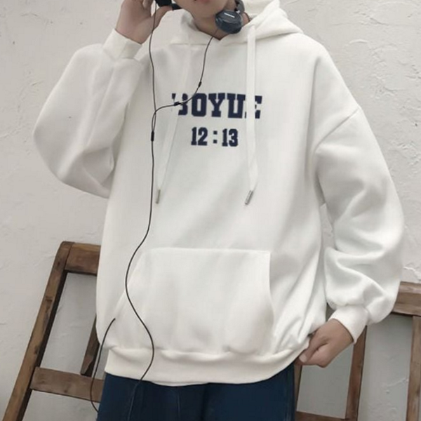 루즈핏 남성 후드 티 레터링 남자 후드 티 겨울 기모 - 메인 이미지