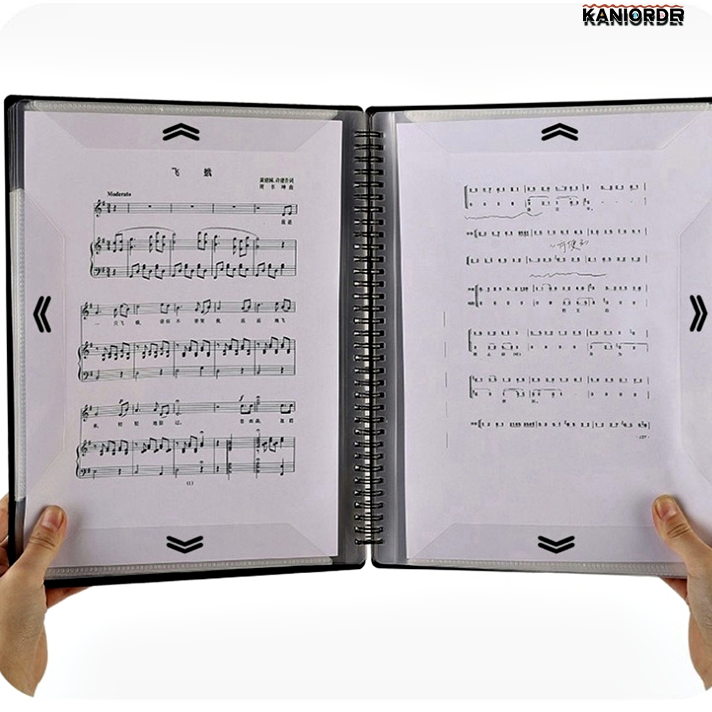 악보바인더 노트커버 피아노 연습 파일 화일철 투명 악보노트 60매블랙 - 상품 이미지
