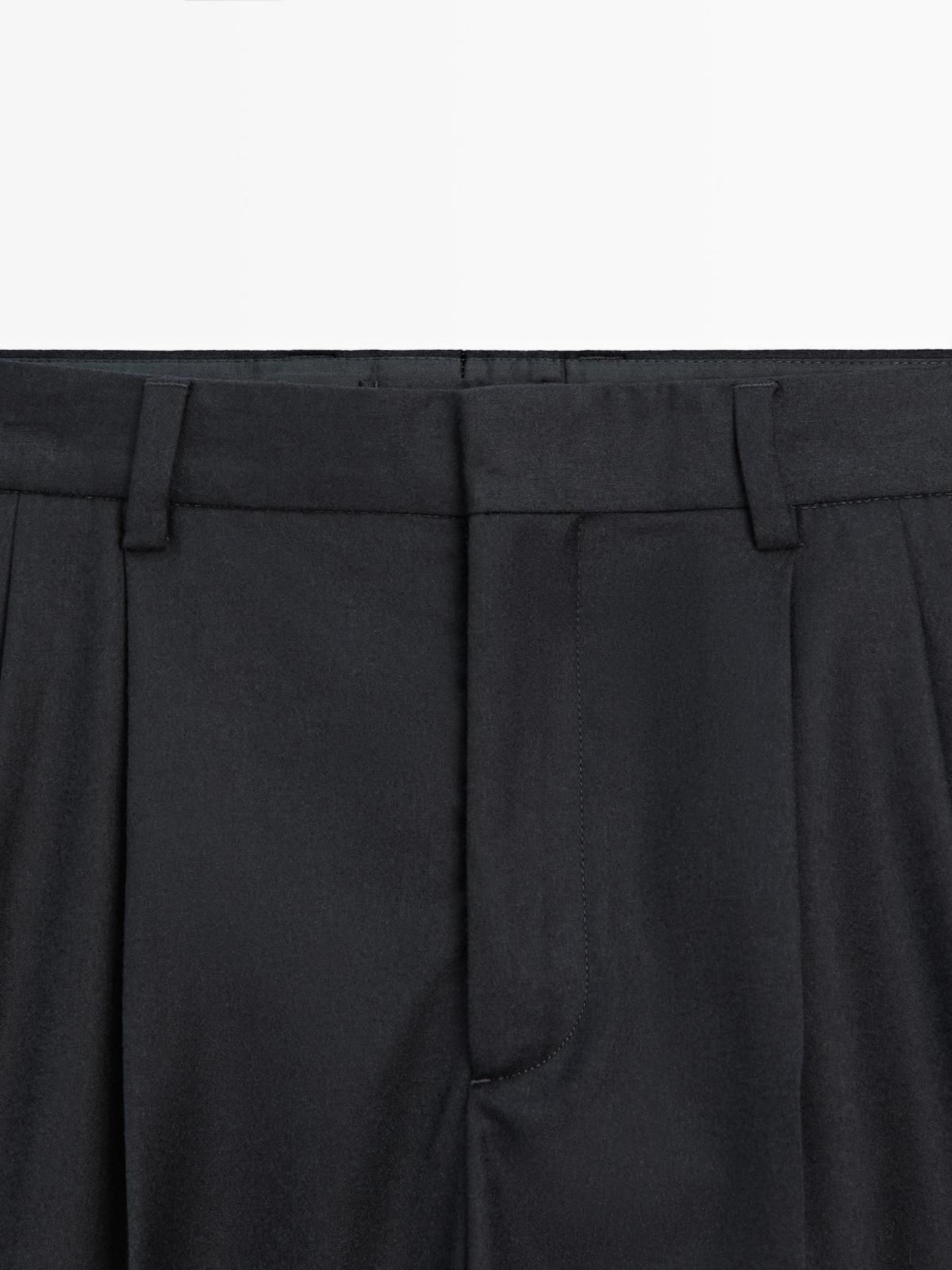마시모두띠 와이드 플란넬 울 혼방 다트 팬츠 2808/880 NAVY BLUE 이미지 6
