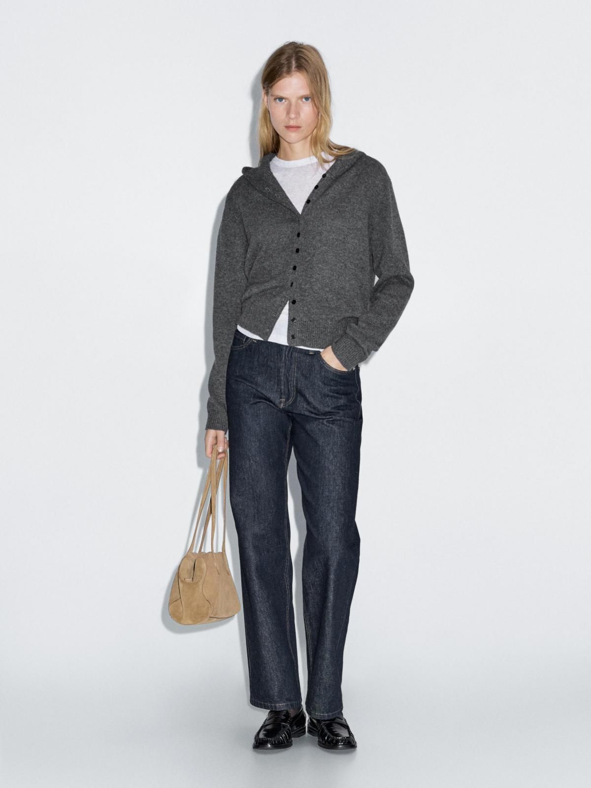 마시모두띠 프리미엄 울 니트 후드 버튼업 가디건 5793/693 ANTHRACITE GREY - 상세 이미지 2