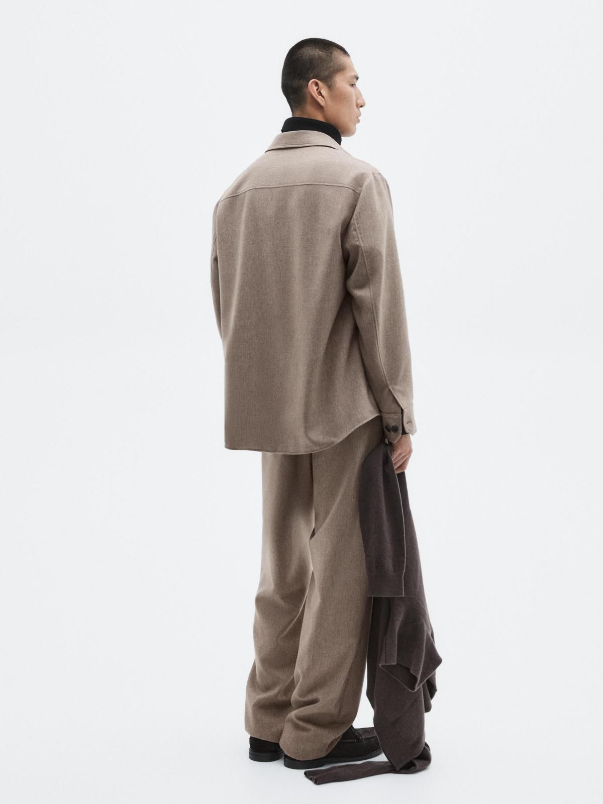 마시모두띠 프리미엄 울블렌드 포켓 오버셔츠 2804/880 MINK - 상세 이미지 4