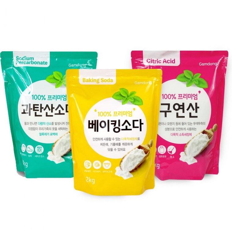 감동 베이킹소다 + 과탄산소다 + 구연산 세트 총6kg 천연세제 - 상품 이미지