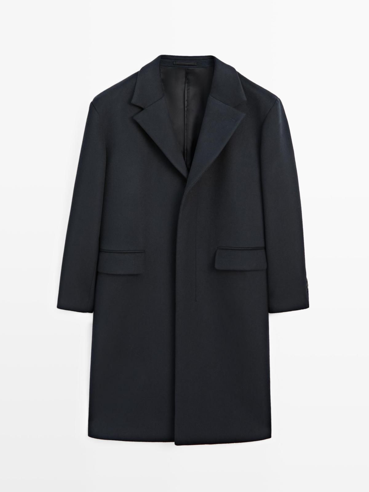 마시모두띠 클래식 울 혼방 라펠 롱 싱글코트 3574/880 NAVY BLUE - 상품 이미지