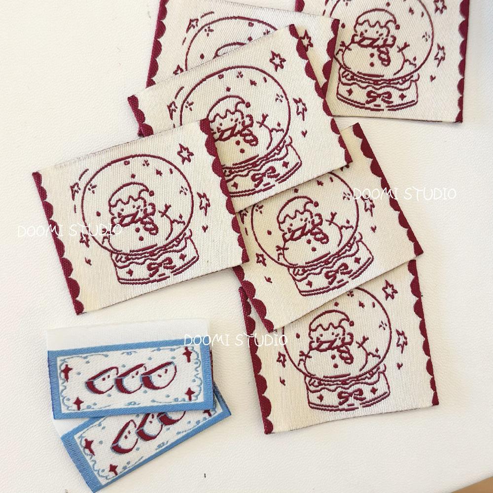 직조라벨 직물 라벨 크리스마스 패치 봉제 DIY 키트 수제 장식용 공예 - 상품 이미지