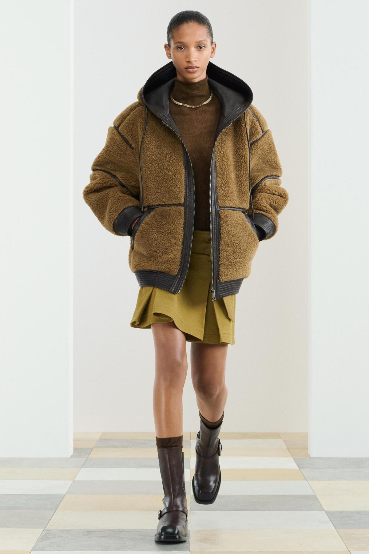 자라 테크니컬 후드 무스탕 레더 자켓 3548/901 BROWN - 상세 이미지 2