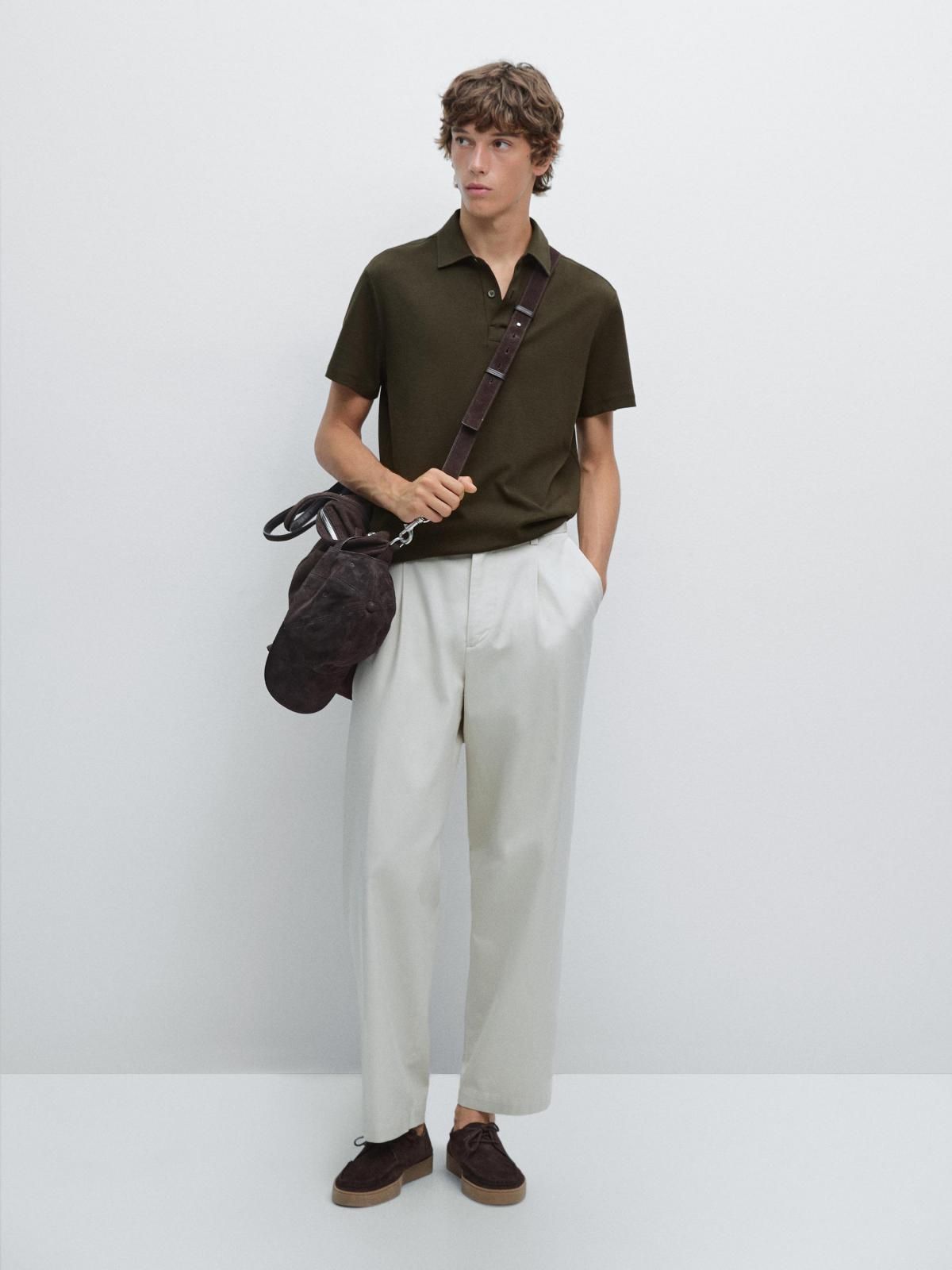 마시모두띠 코튼블렌드 베이직 반팔 폴로셔츠 0590/156 DARK KHAKI - 상세 이미지 2