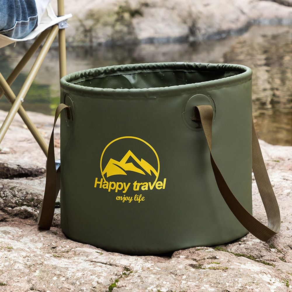 세차 양동이 접이식 다용도 물통 휴대용 바구니 낚시 캠핑 펜션 그린20L - 상세 이미지 3