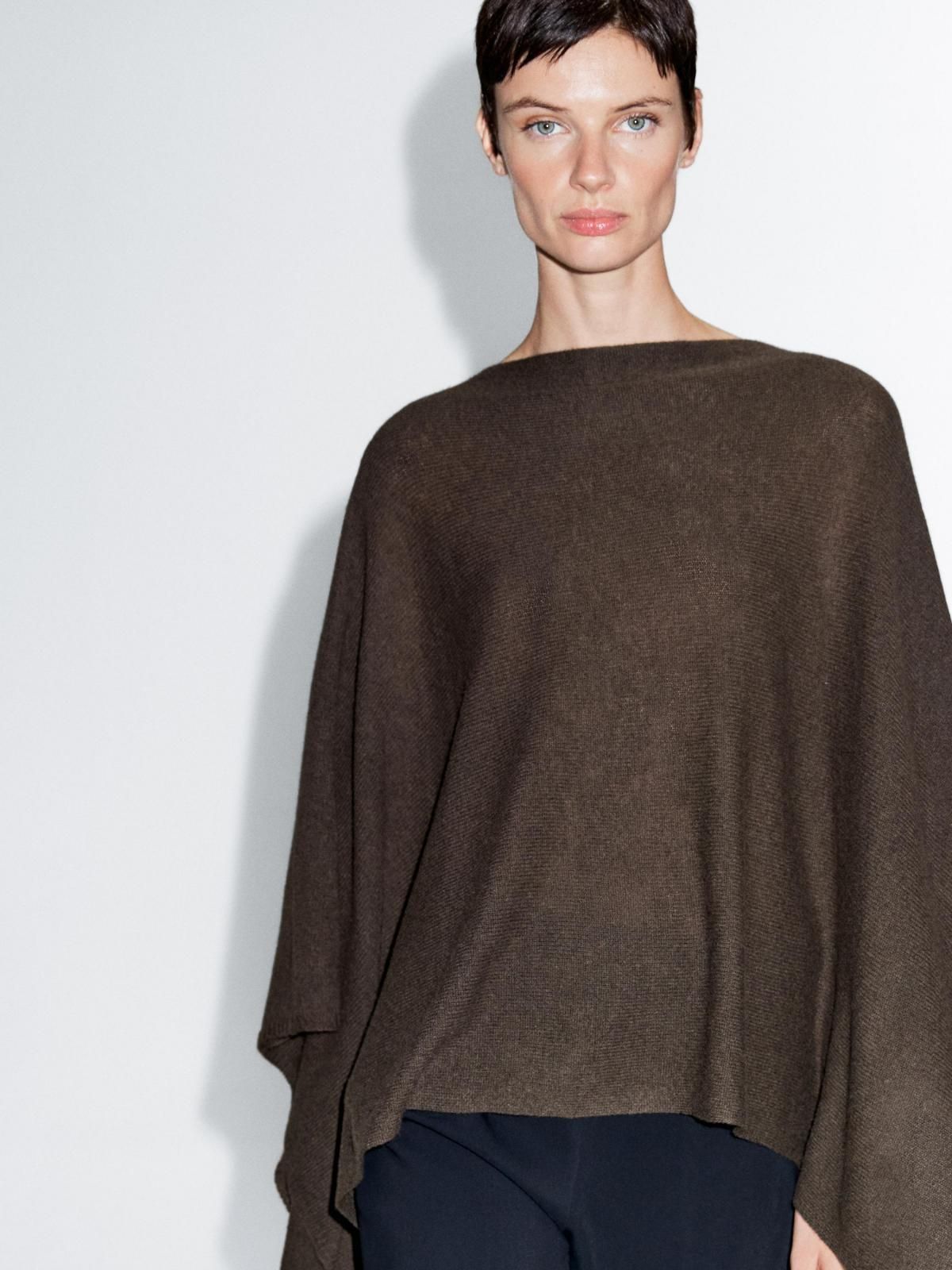 마시모두띠 프리미엄 울 니트 케이프 5600/593 CHOCOLATE - 상세 이미지 3