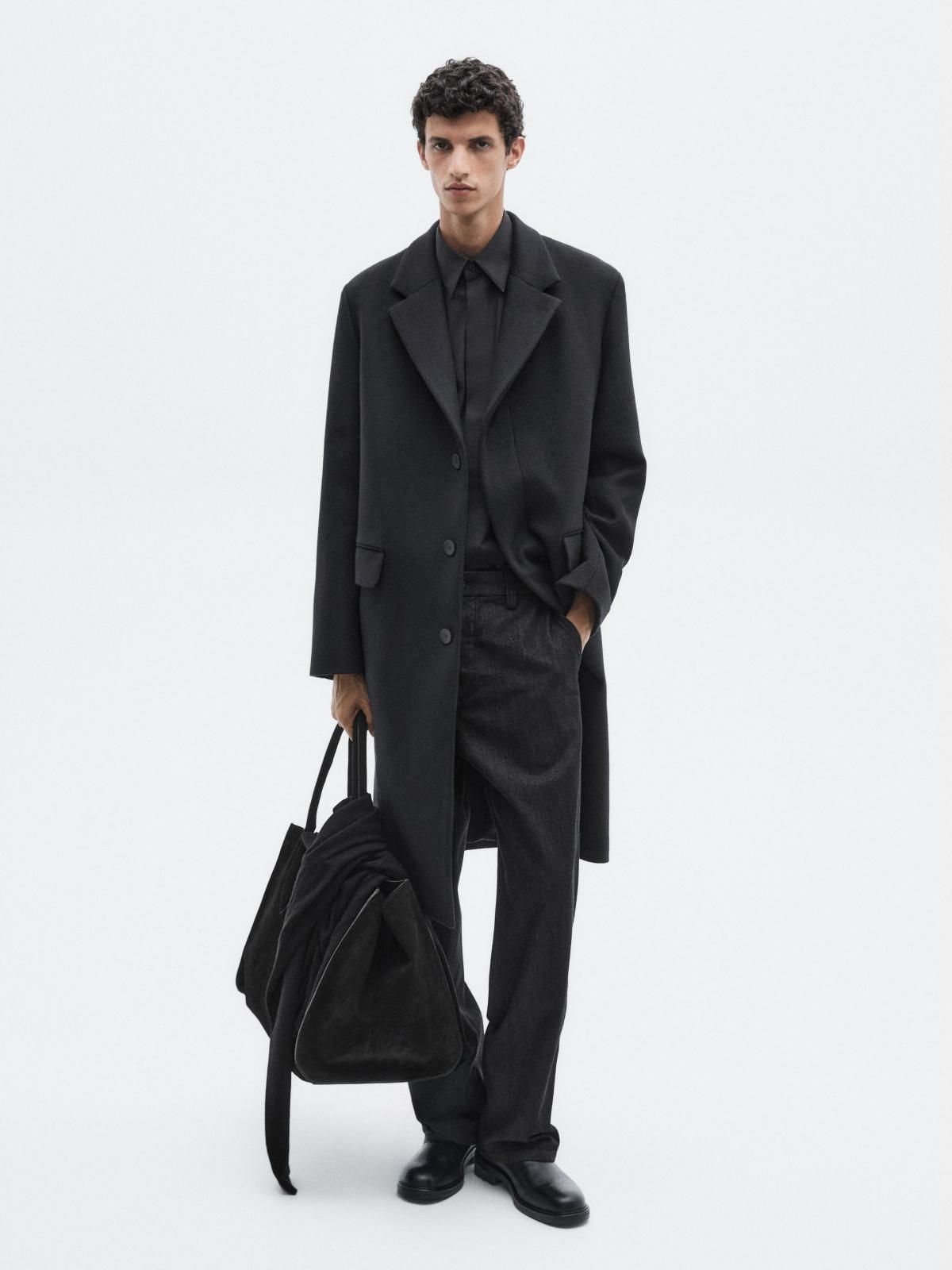 마시모두띠 클래식 울 혼방 라펠 롱 싱글코트 3574/880 NAVY BLUE - 상세 이미지 2