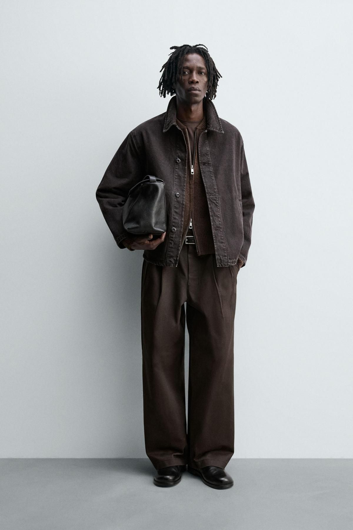 자라 박시핏 데님 오버셔츠 3991/354 CHOCOLATE - 상세 이미지 2