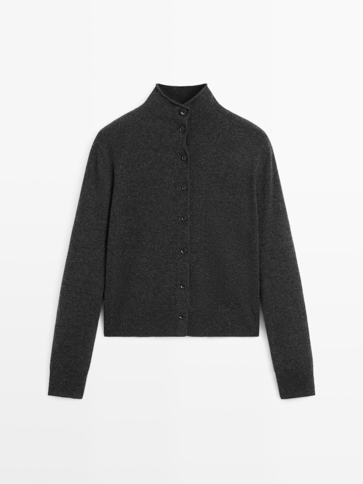 마시모두띠 프리미엄 울 하이넥 니트 가디건 5670/693 ANTHRACITE GREY - 메인 이미지